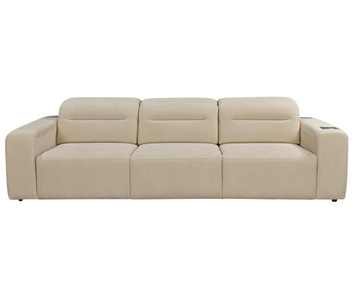 Mayfair 3 seater Electric Sliding seats Cream with Bluetooth speakers || Wireless charger || USB port