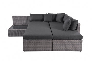 Veranda Rattan 3PC Sofa Set w/ Grey Cushion