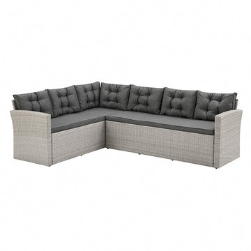 Solace Two Tone Grey Rattan Dark Grey 6pcs corner