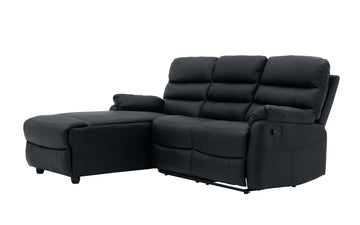 Cameron Black PU Corner Sofa