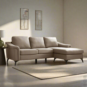 Talia Air Leather Fabric 3 Seater Sofa With Chaise