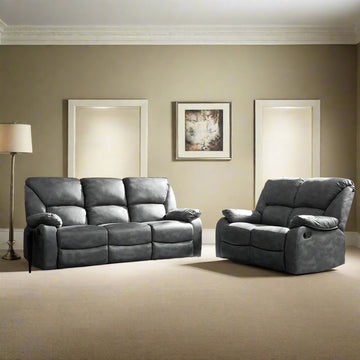 Eliot Faux LeatherFabric 2+3 Seater Manual Recliner Sofa