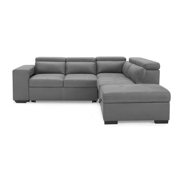 Sienna Grey Air Leather Right Hand Corner Sofa with Storage