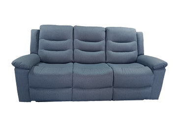 Valencia 3 Seater Manual Recliner Anti Scratch Leather Grey