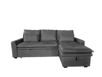 Cozeo Corner Sofa bed with Storage Chase Grey