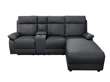 Harrison Anti scratch Leather Manual Recliner Right hand Corner Black