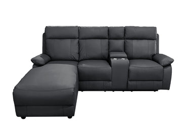 Harrison Anti scratch Leather Manual Recliner Left hand Corner Black