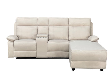 Harrison Fabric Manual Recliner Right hand Corner Cream