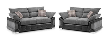 Logan Sofa Black/Grey 3+2 Set
