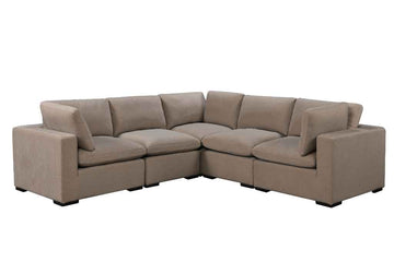 Cozy 5 seater Modular Corner Duck feather cushions Luxe Grey