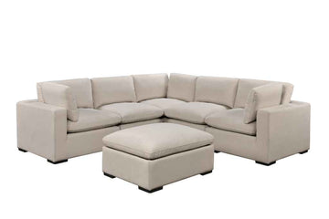 Cozy 5 seater Modular Corner Duck feather cushions Luxe Cream