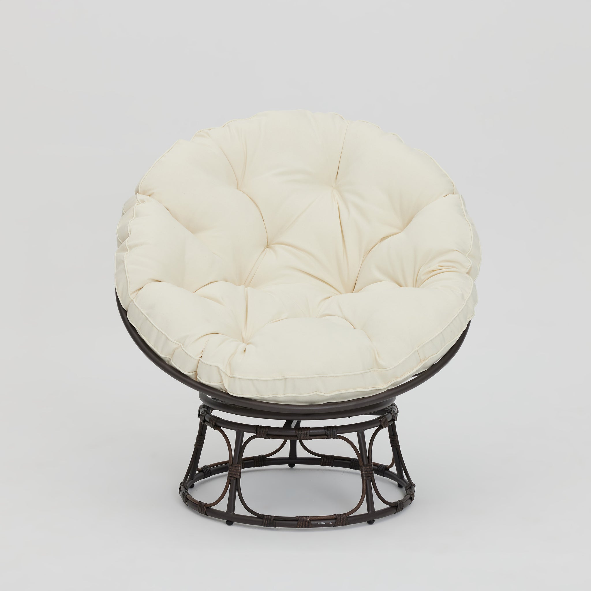Tranquil Swivel Moon Chair w/ Cream  Cushions