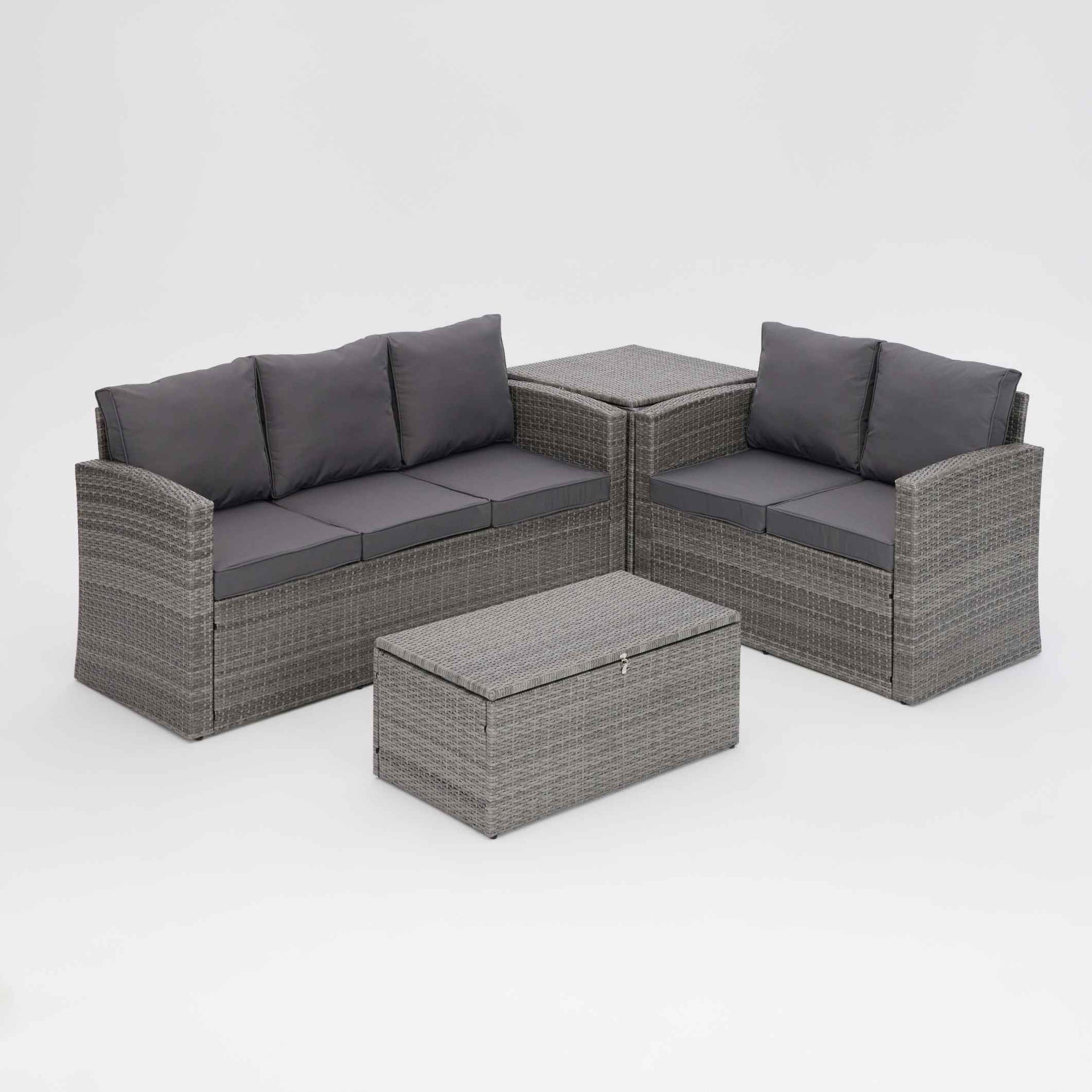 Meadow Sofa Set w/ Grey Cushions + Cover