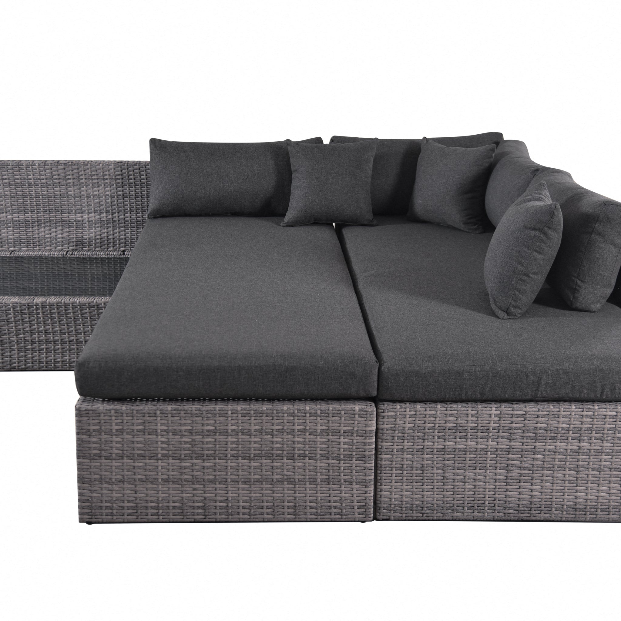 Veranda Rattan 3PC Sofa Set w/ Grey  Cushion