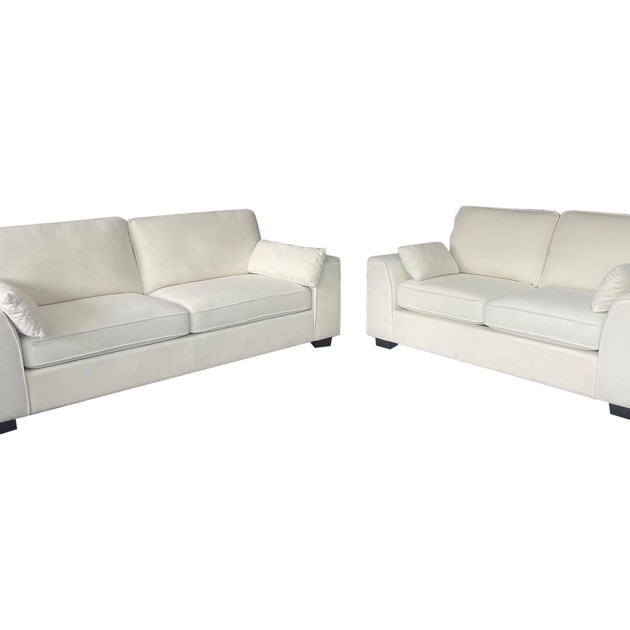 Henley 2+3 Seater Sofa Set with Cupholder on Side and and Storage Cream
