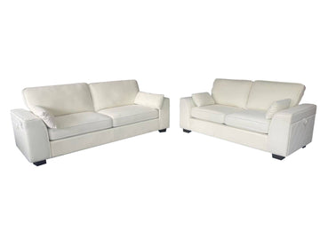Henley 2+3 Seater Sofa Set with Cupholder on Side and and Storage Cream