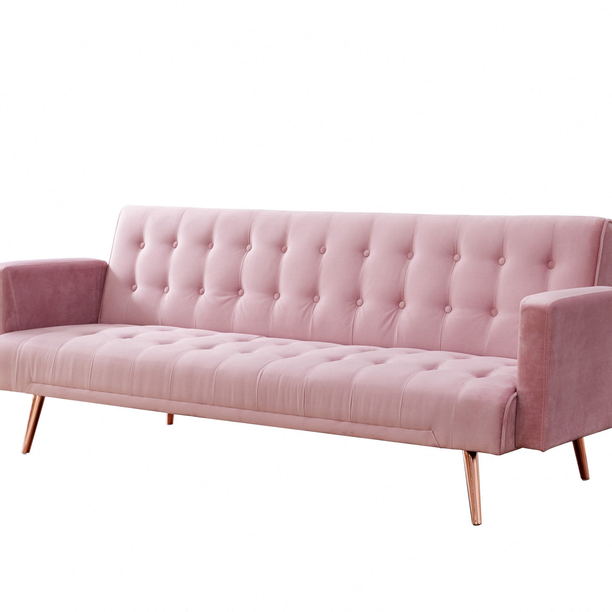 Westminster V2 Pink Velvet Sofa bed with Rose Gold Metal legs