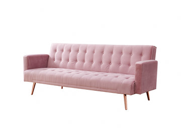 Westminster V2 Pink Velvet Sofa bed with Rose Gold Metal legs