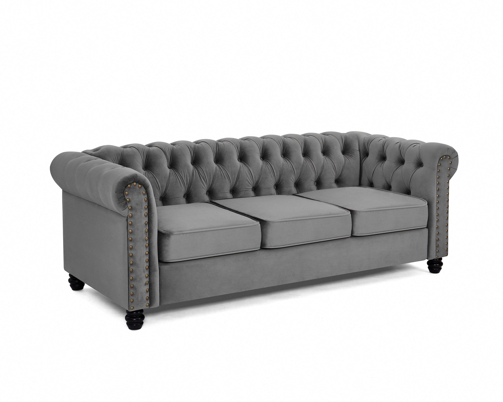 Charleston Studded Velvet 3 Seater Sofa