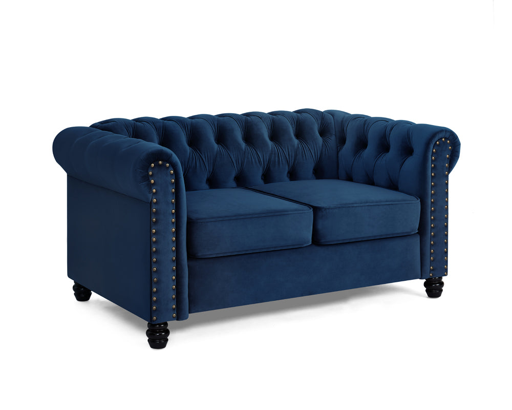 CHesterfield Studded Velvet 2 Seater Sofa