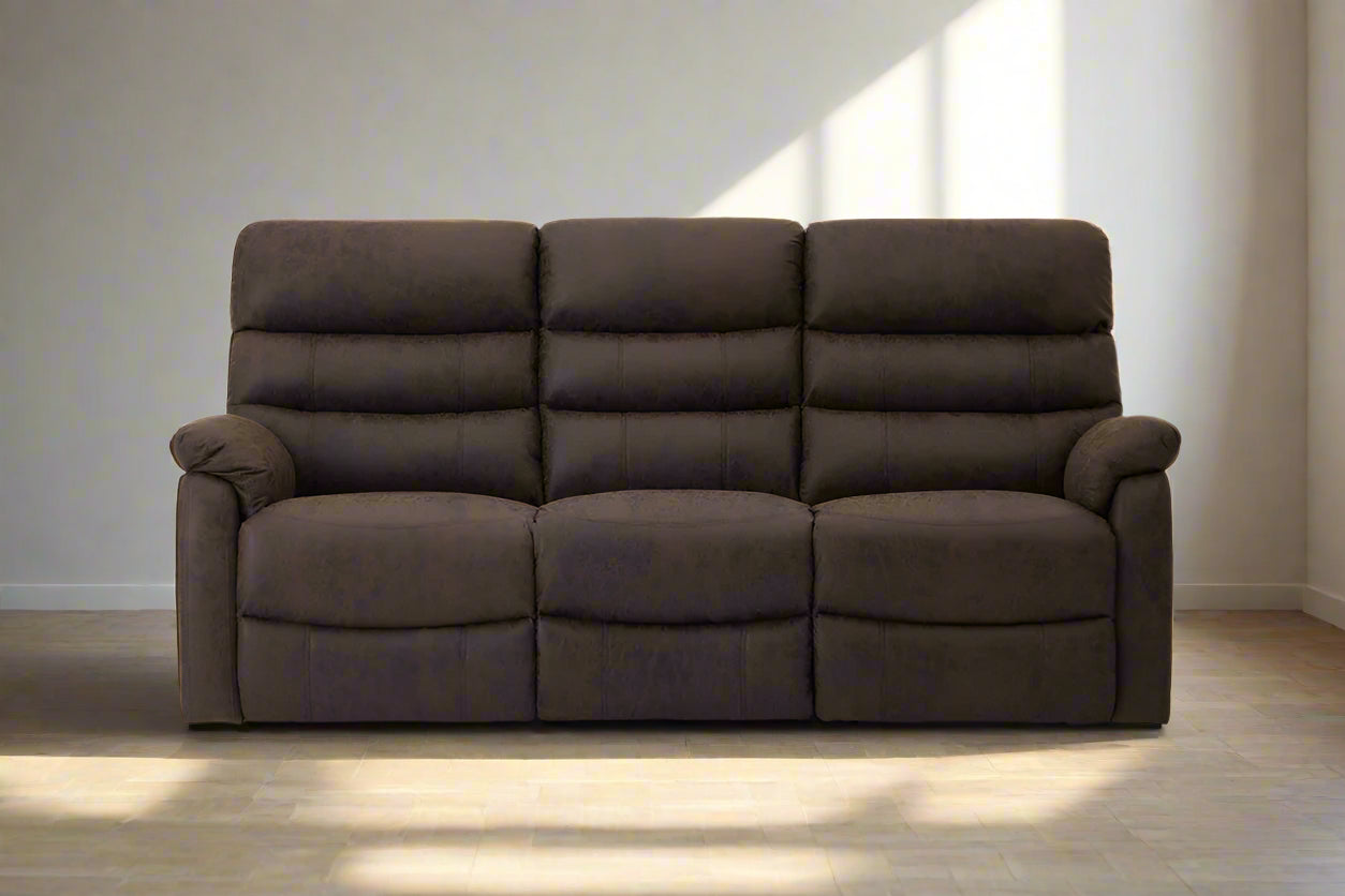 Maddox Air Leather 3 Seater Recliner Sofa