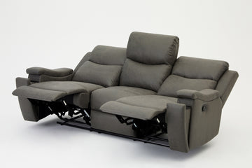 Caston Grey Air Leather 3 Seater Recliner Sofa