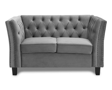 Chandler Light Grey Velvet Sofa 2s