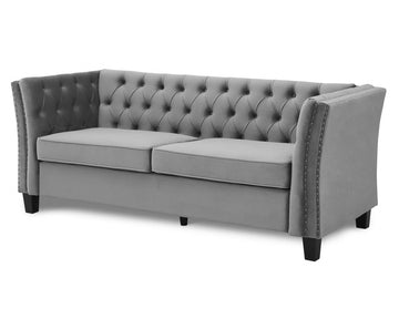 Chandler Light Grey Velvet Sofa 3s