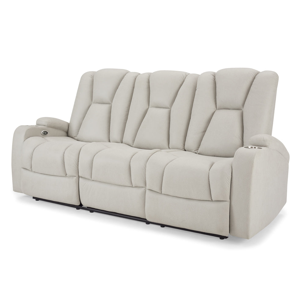 Heather Air Leather 3-Seater Electric Recliner