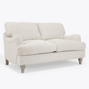 Mason Ivory Linen Fabric 2 Seater Sofa