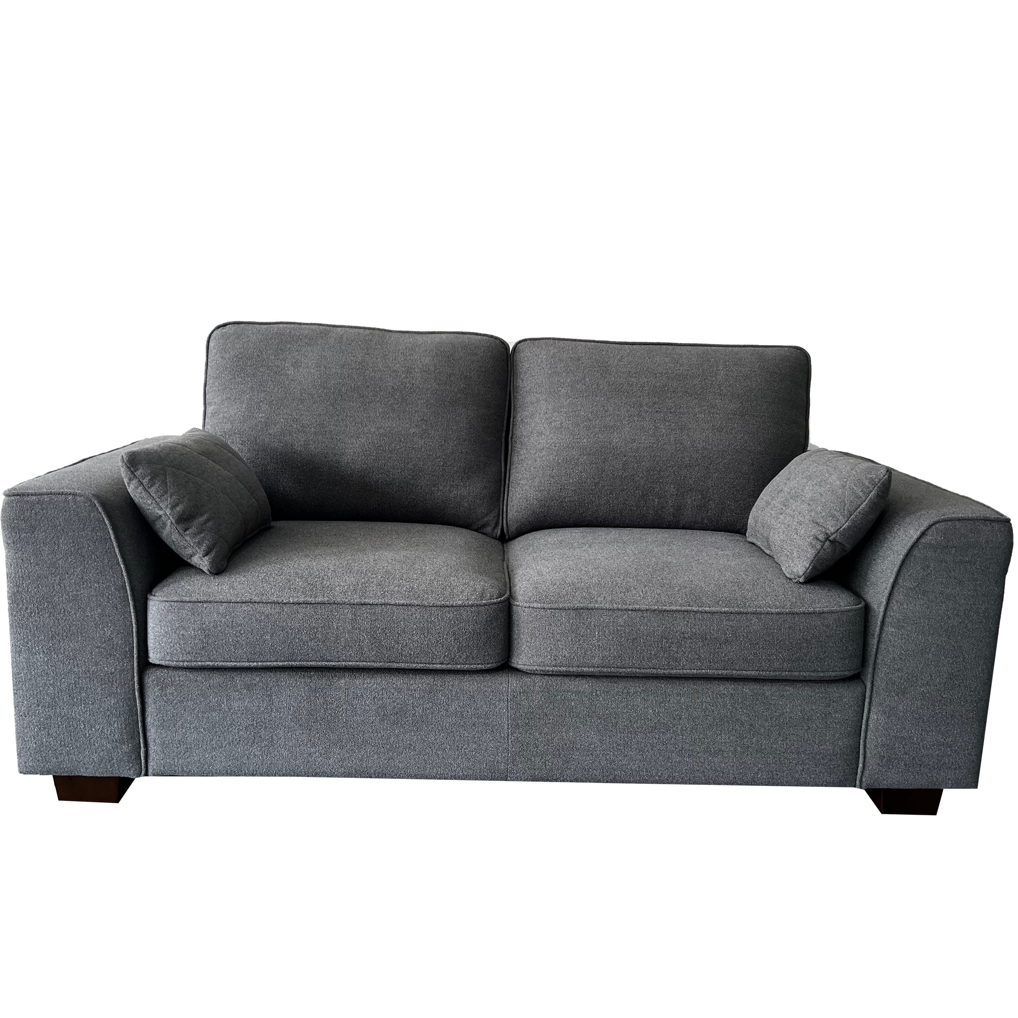 Henley 2 Seater Sofa Set with Cupholder on Side and and Storage Grey