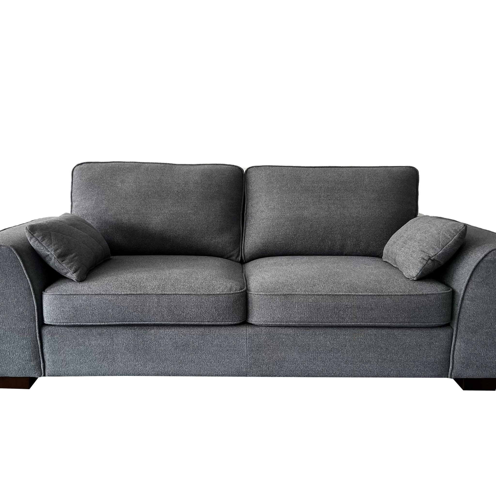 Henley 3 Seater Sofa Set with Cupholder on Side and and Storage Grey