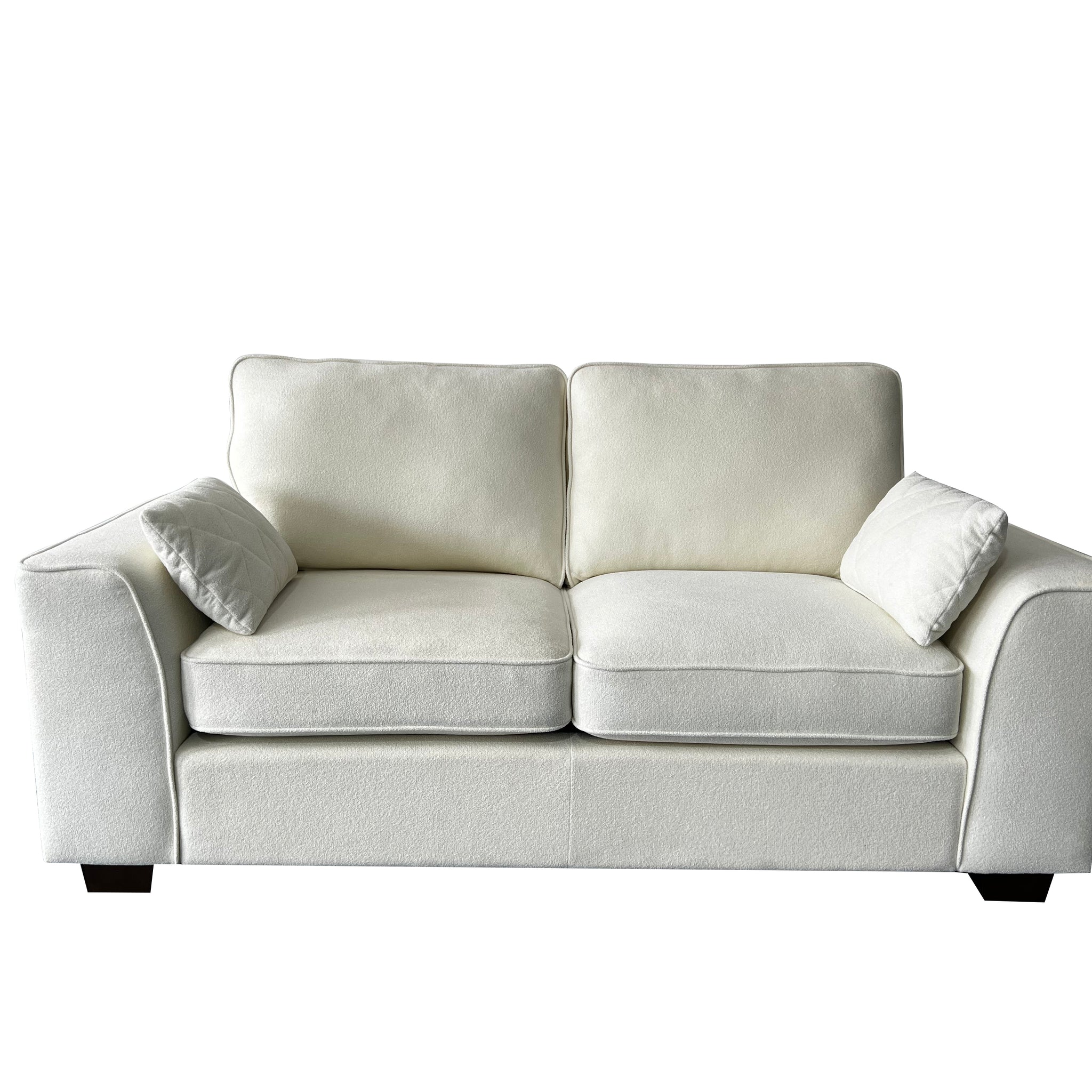 Henley 2 Seater Sofa Set with Cupholder on Side and and Storage Cream