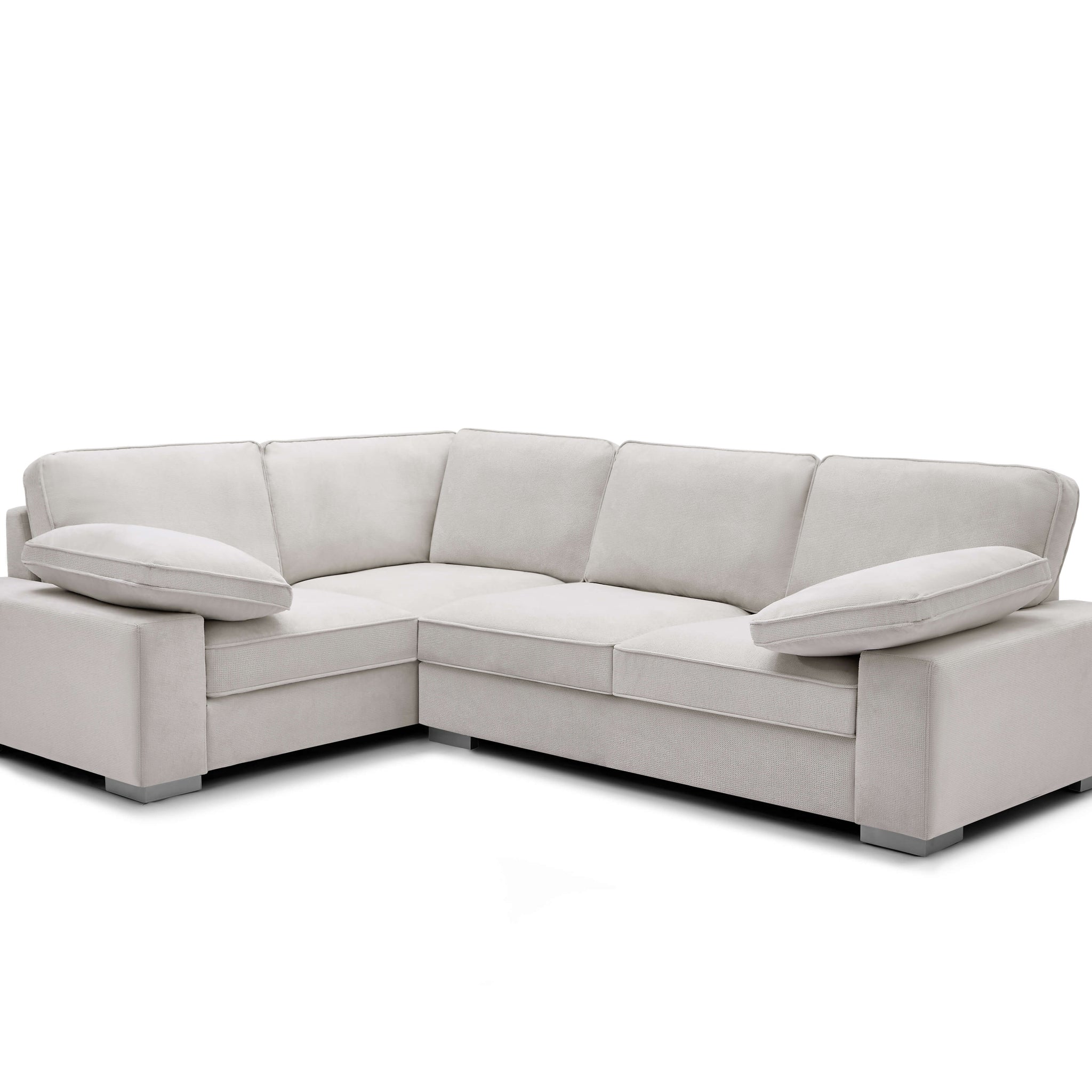 Ascot Left Hand Corner Sofa – Summer Beach Plush Velvet and Linen Fabric
