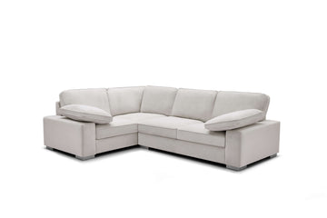 Ascot Left Hand Corner Sofa – Summer Beach Plush Velvet and Linen Fabric