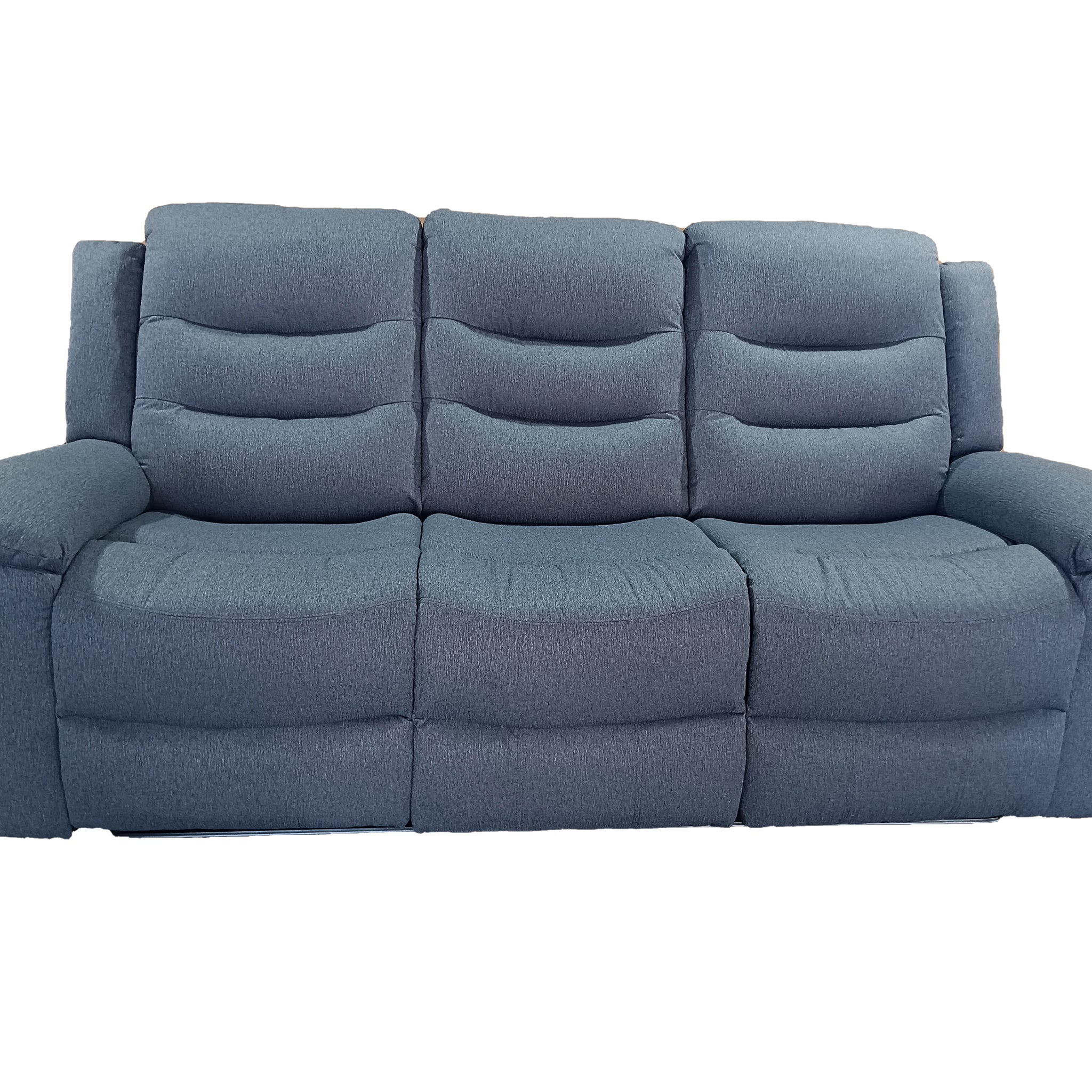 Valencia 3 Seater Manual Recliner Anti Scratch Leather Grey