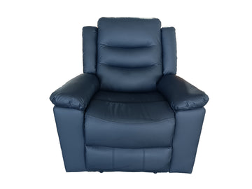 Valencia 1 Seater Manual Recliner Anti Scratch Leather Black