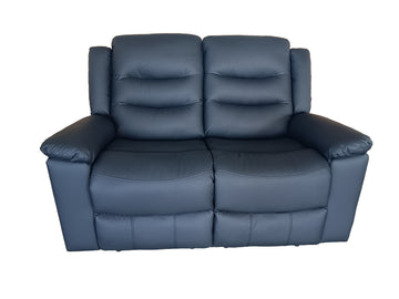 Valencia 2 Seater Manual Recliner Anti Scratch Leather Black