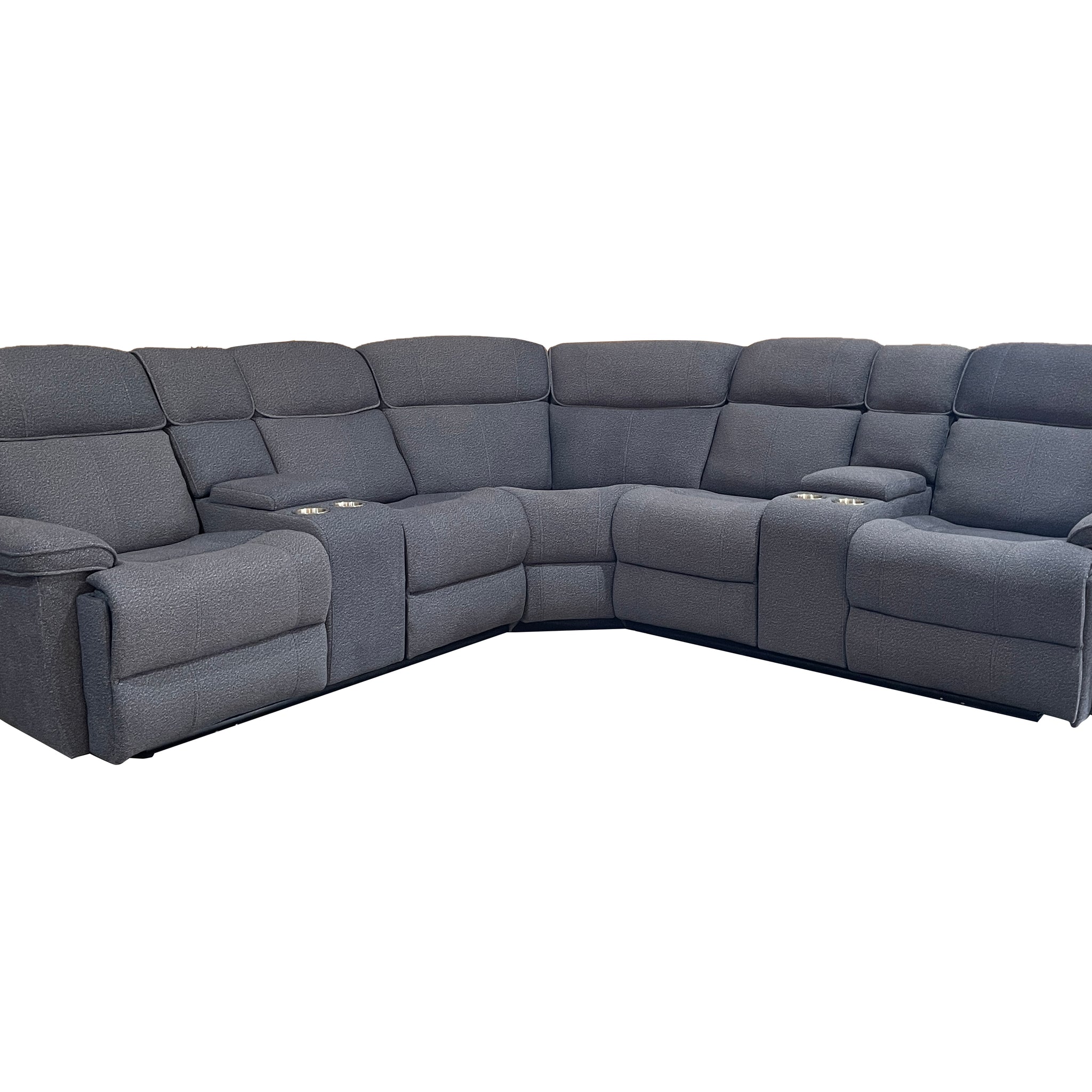 Hannah Fabric Corner Electric Recliner with cupholders and Console Box Grey