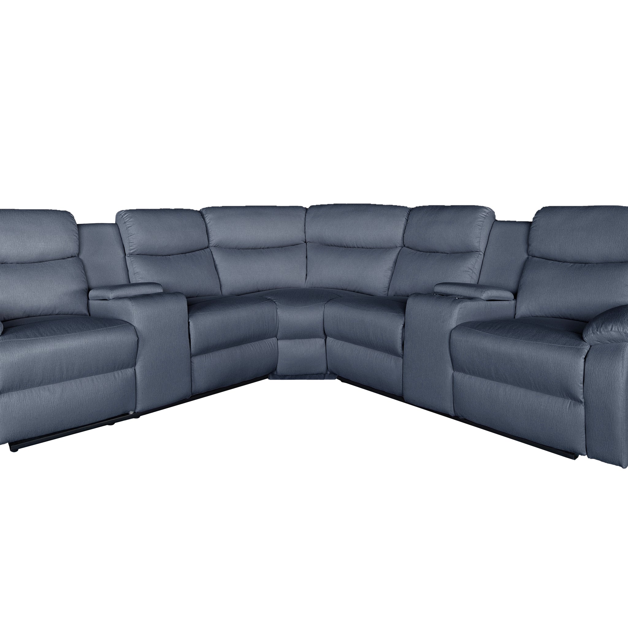 Montari Fabric Manual Recliner with console and cupholders Grey