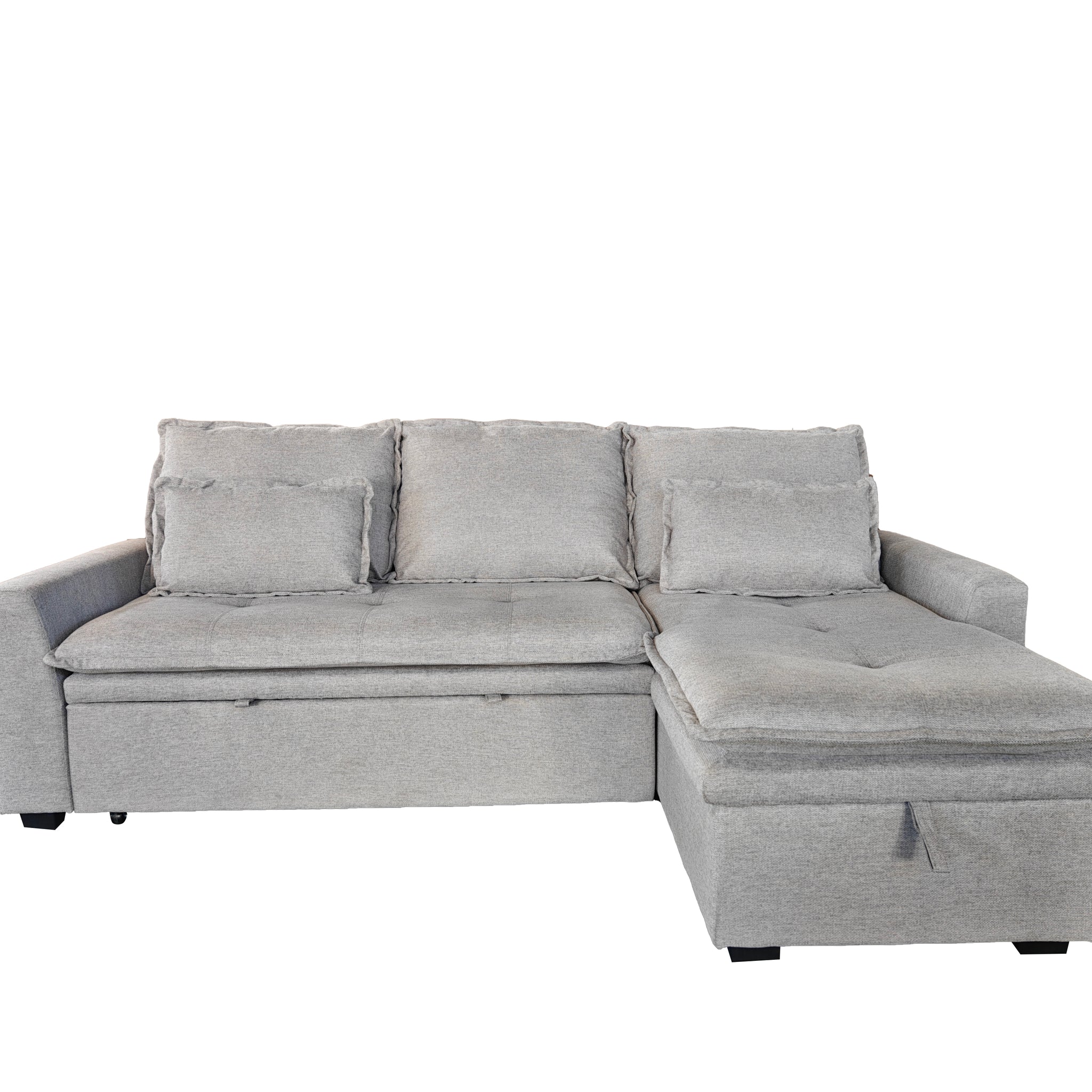 Cozeo Corner Sofa bed with Storage Chase Silver