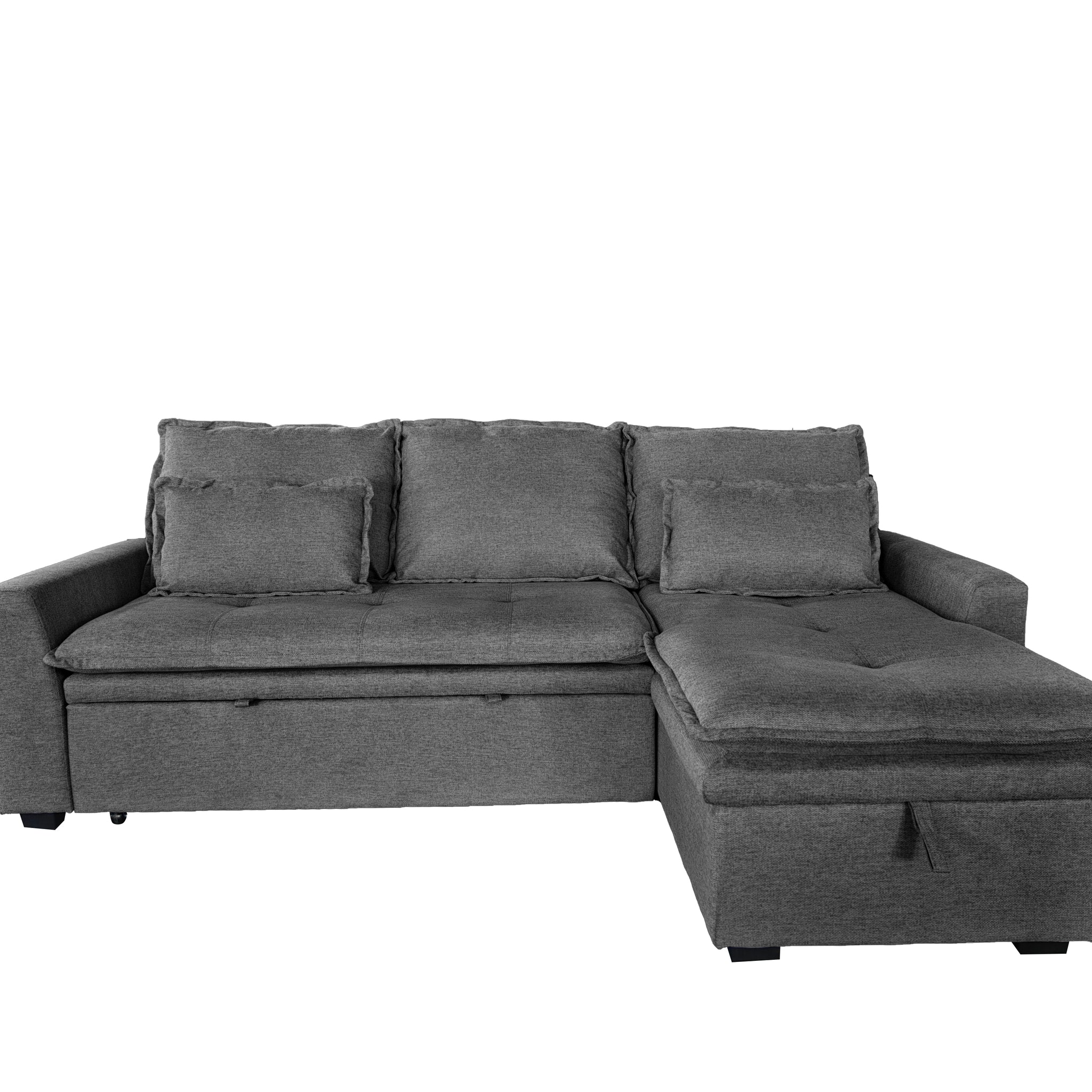 Cozeo Corner Sofa bed with Storage Chase Grey