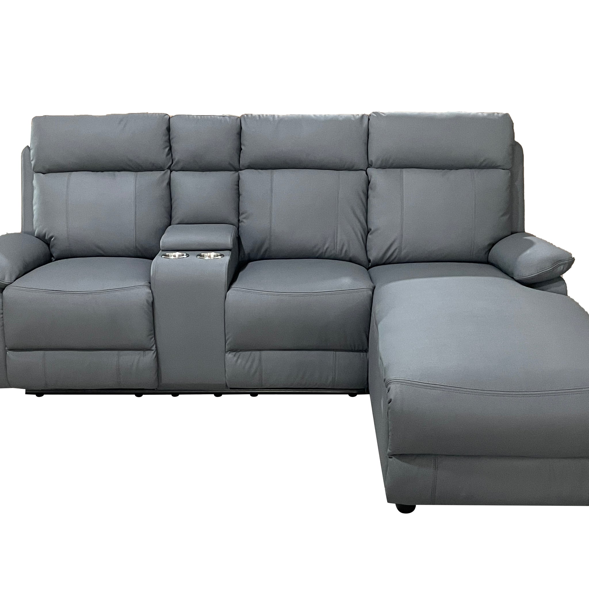 Harrison Anti scratch Leather Manual Recliner Right hand Corner Grey