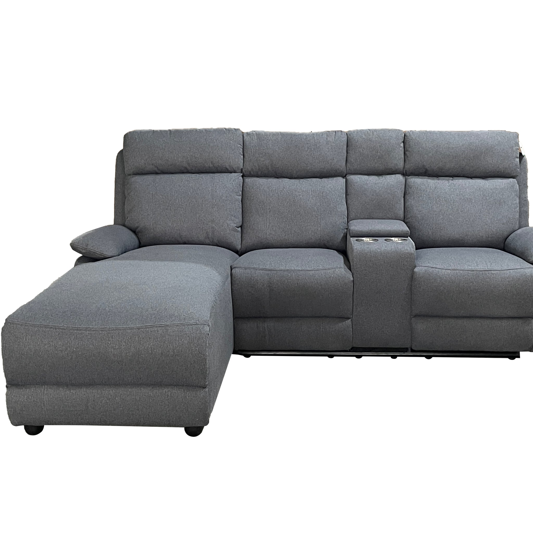 Harrison Fabric Manual Recliner Left hand Corner Grey