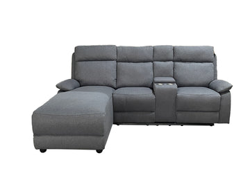 Harrison Fabric Manual Recliner Left hand Corner Grey