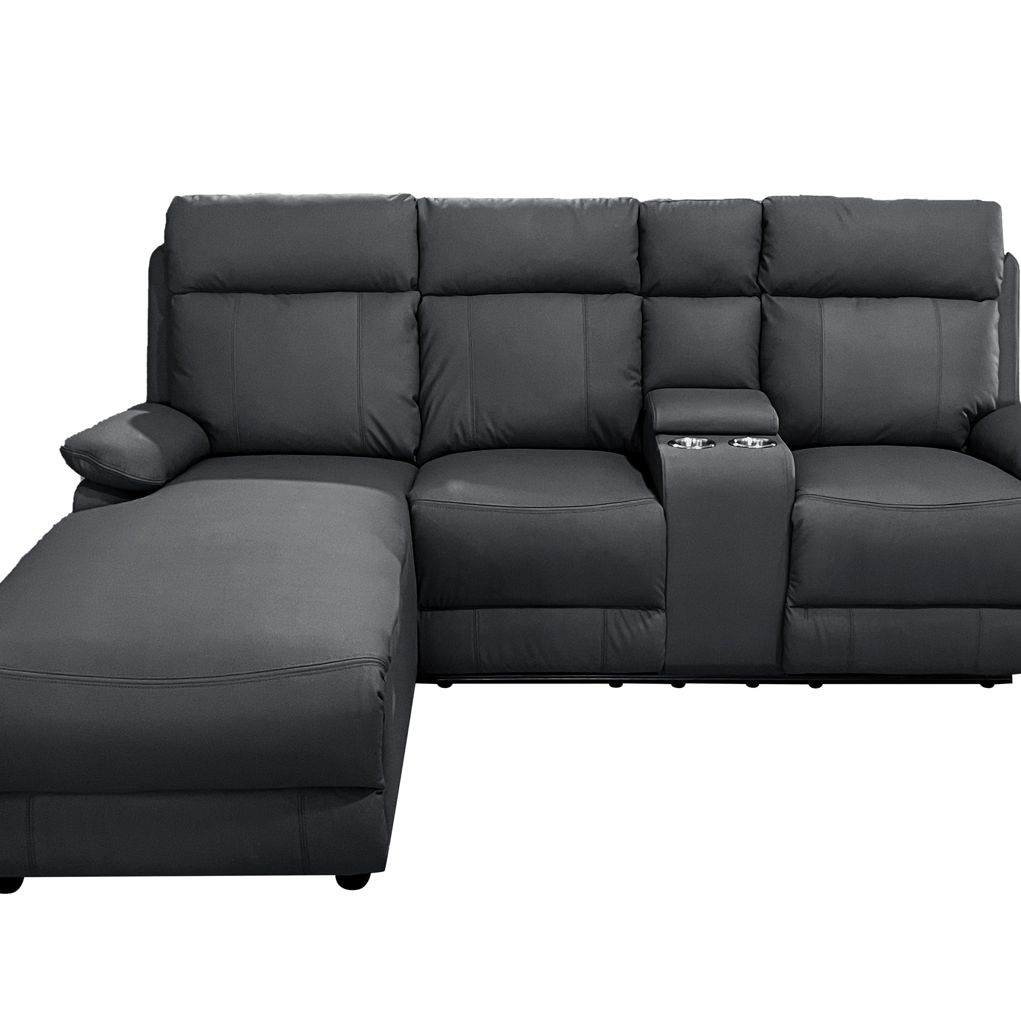Harrison Anti scratch Leather Manual Recliner Left hand Corner Black