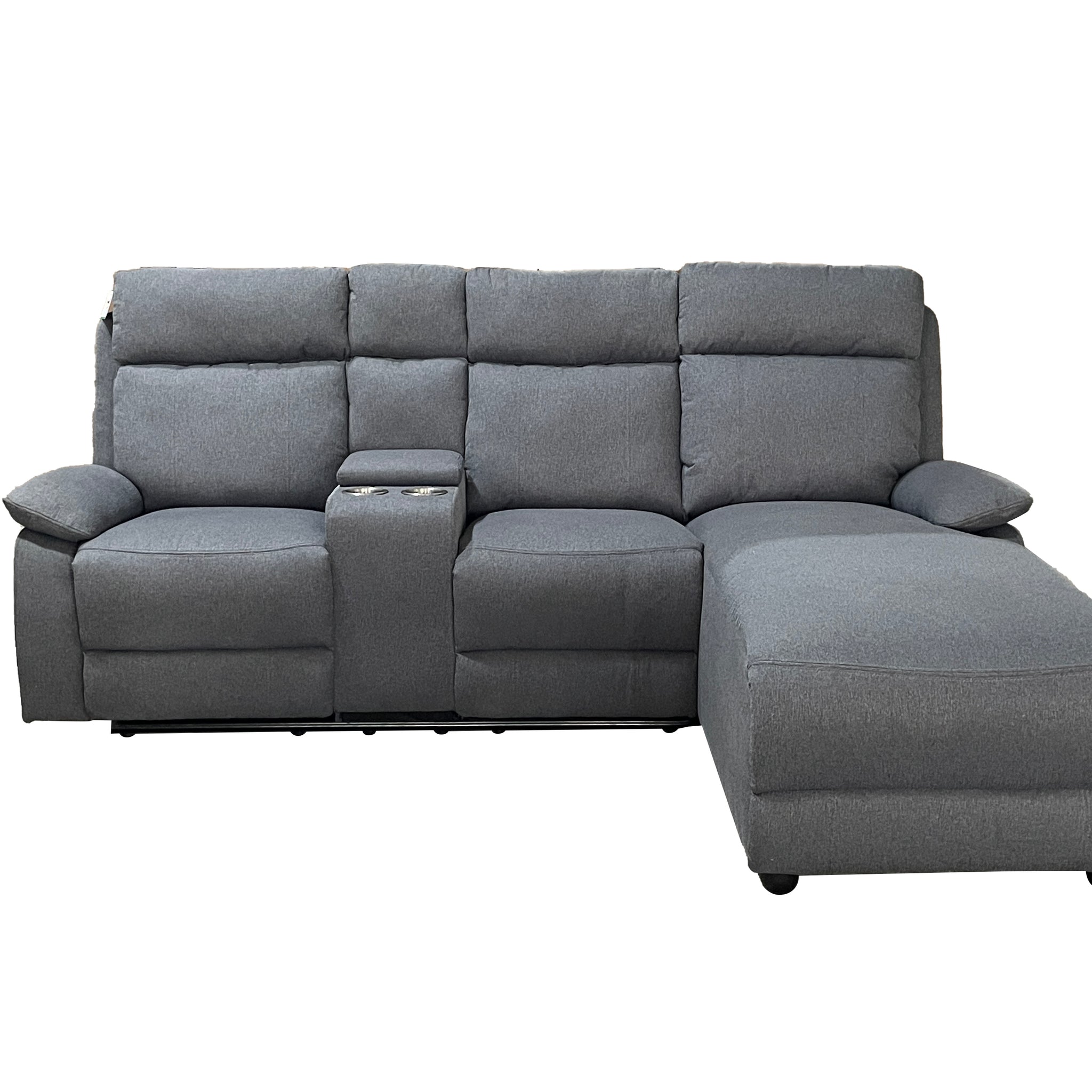Harrison Fabric Manual Recliner Right hand Corner Grey