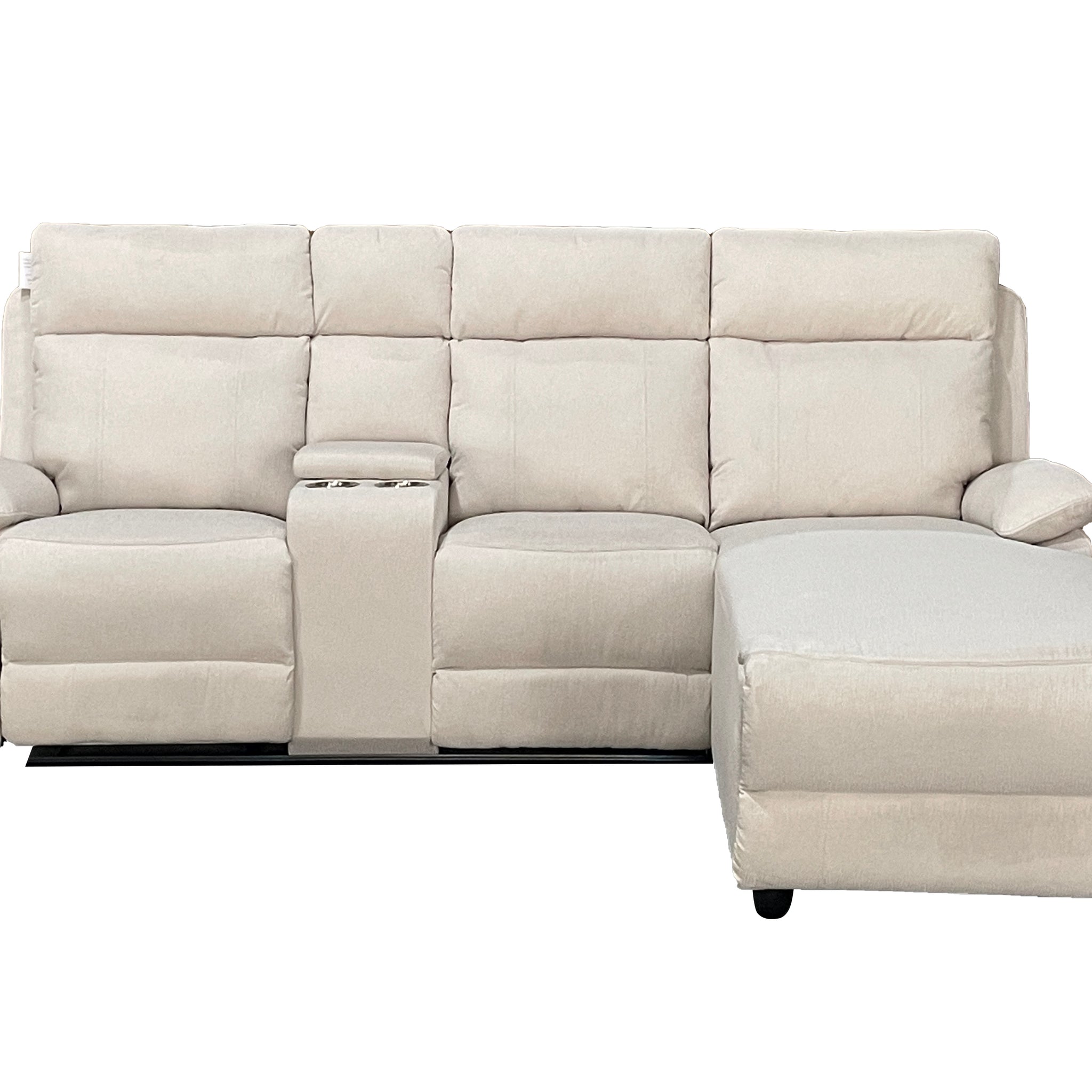 Harrison Fabric Manual Recliner Right hand Corner Cream