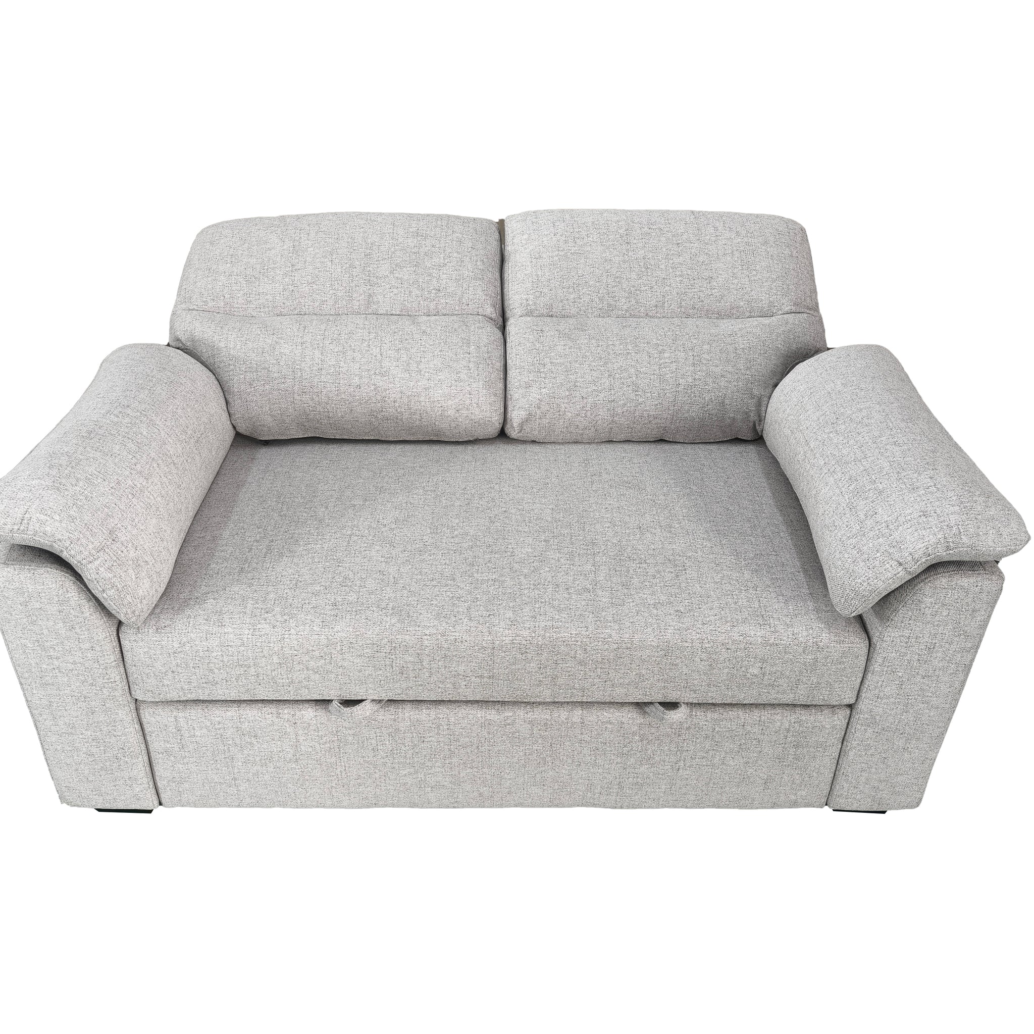 Viva 2 seater pull out sofa bed With Folded Back Silver