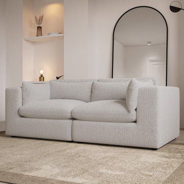 Cloud Boucle 2 Seater Modular Sofa Feather Filled